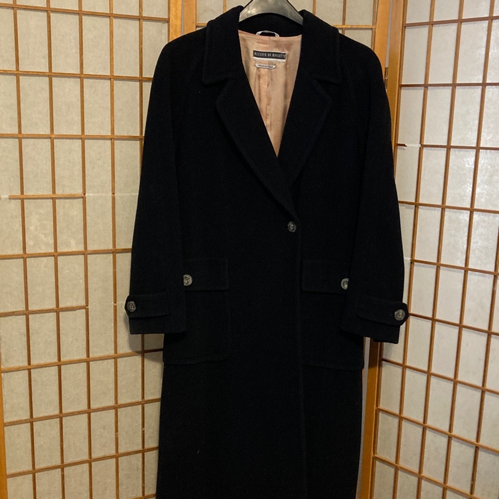 Accento by Marzotto black wool coat